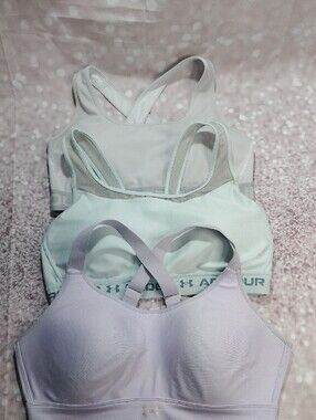Under Armour Women’s 3-Pack Pastel Sports Bras - Mint, Light Grey, Lavender